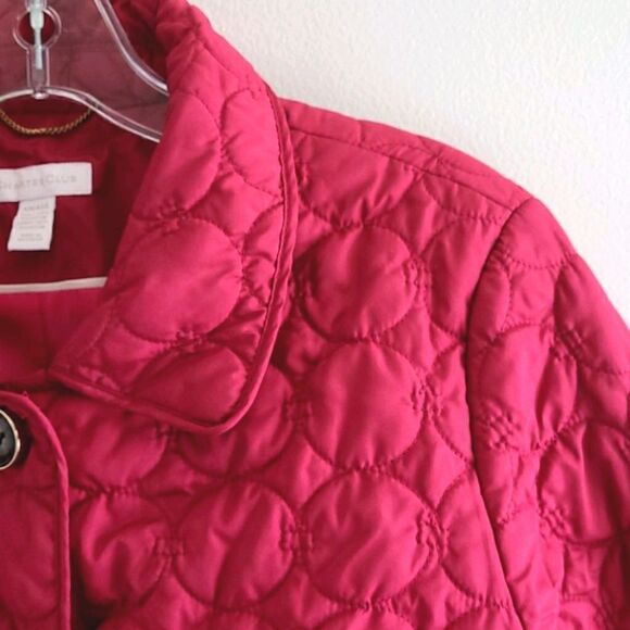 CHARTER CLUB fuschia quilted coat - Picture 4 of 7